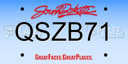 QSZB71 South Dakota License Plate