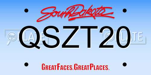QSZT20 South Dakota License Plate