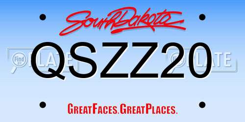 QSZZ20 South Dakota License Plate