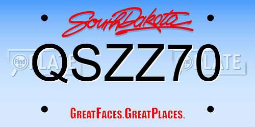 QSZZ70 South Dakota License Plate