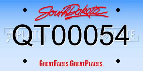 QT00054 South Dakota License Plate