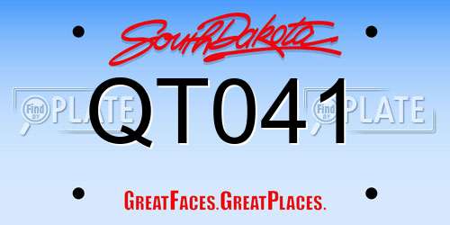 QT041 South Dakota License Plate