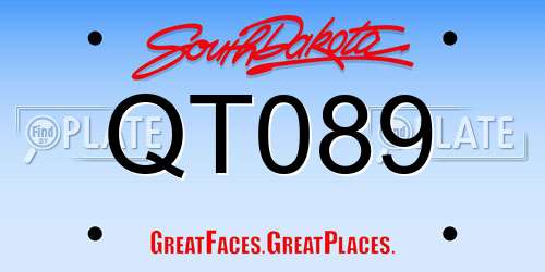 QT089 South Dakota License Plate