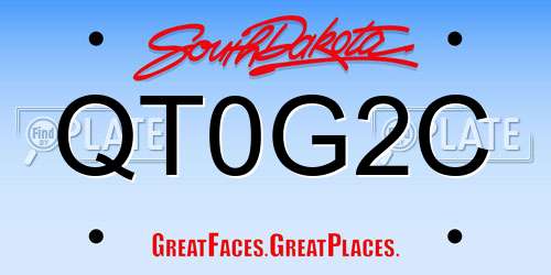 QT0G2C South Dakota License Plate