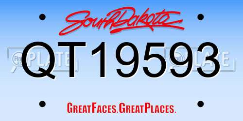 QT19593 South Dakota License Plate