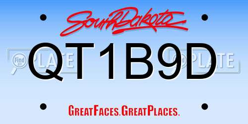 QT1B9D South Dakota License Plate