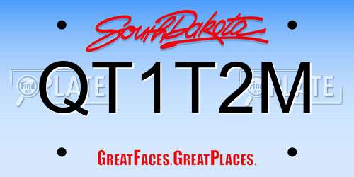 QT1T2M South Dakota License Plate