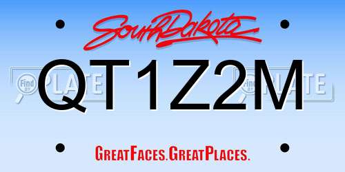 QT1Z2M South Dakota License Plate