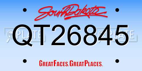 QT26845 South Dakota License Plate