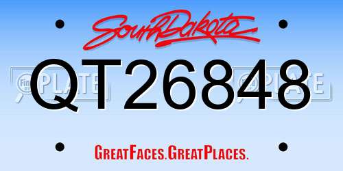 QT26848 South Dakota License Plate