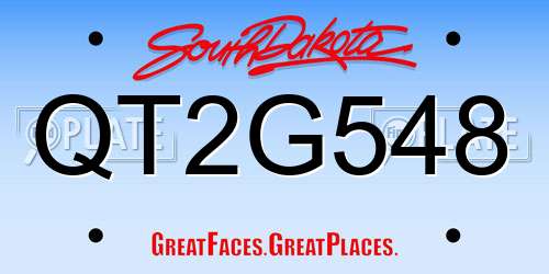 QT2G548 South Dakota License Plate