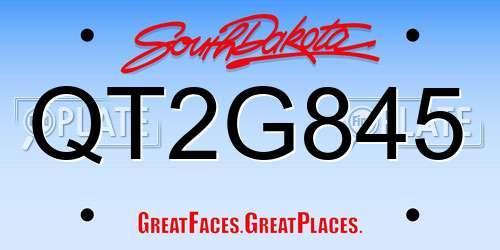 QT2G845 South Dakota License Plate