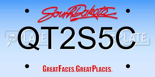 QT2S5C South Dakota License Plate