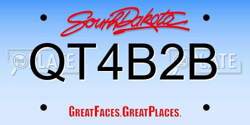 QT4B2B South Dakota License Plate