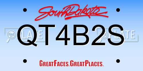 QT4B2S South Dakota License Plate