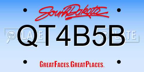 QT4B5B South Dakota License Plate
