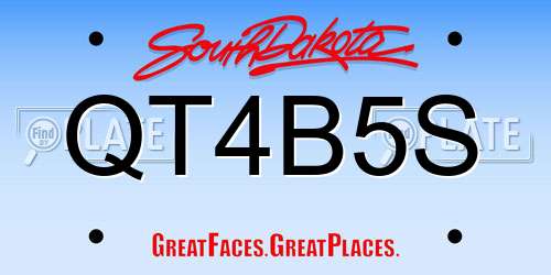 QT4B5S South Dakota License Plate