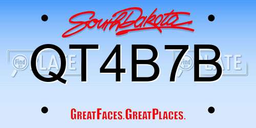 QT4B7B South Dakota License Plate