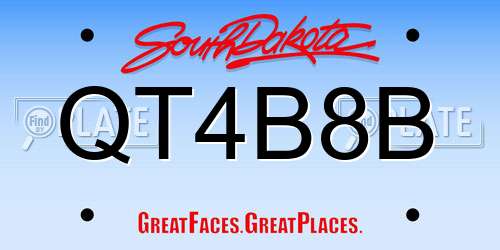 QT4B8B South Dakota License Plate