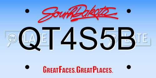 QT4S5B South Dakota License Plate