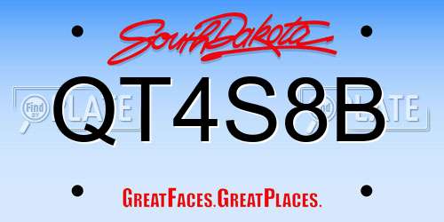 QT4S8B South Dakota License Plate