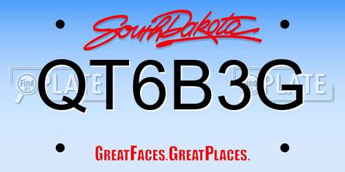 QT6B3G South Dakota License Plate