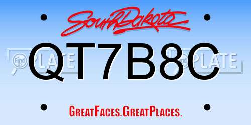 QT7B8C South Dakota License Plate