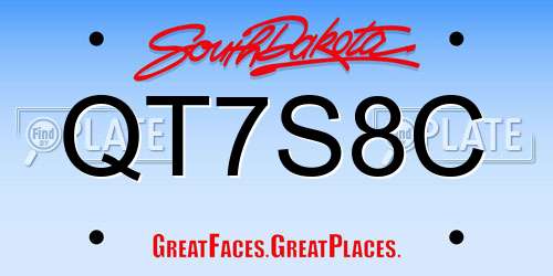 QT7S8C South Dakota License Plate