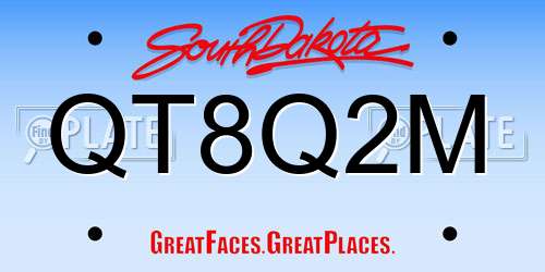 QT8Q2M South Dakota License Plate
