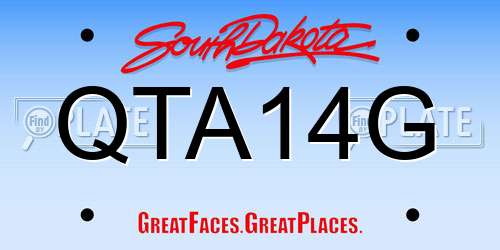 QTA14G South Dakota License Plate