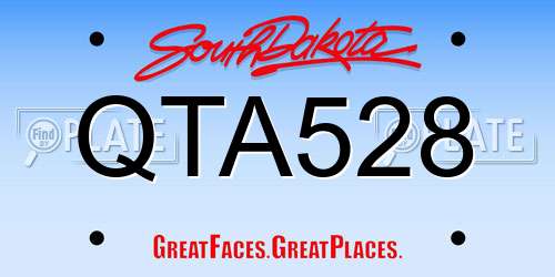 QTA528 South Dakota License Plate