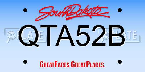 QTA52B South Dakota License Plate