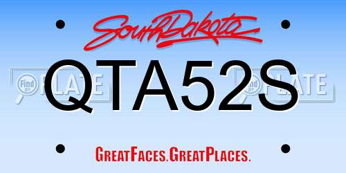 QTA52S South Dakota License Plate