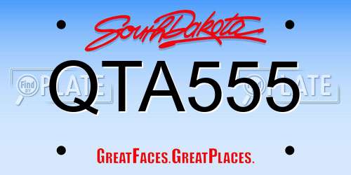 QTA555 South Dakota License Plate