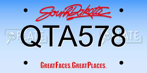 QTA578 South Dakota License Plate