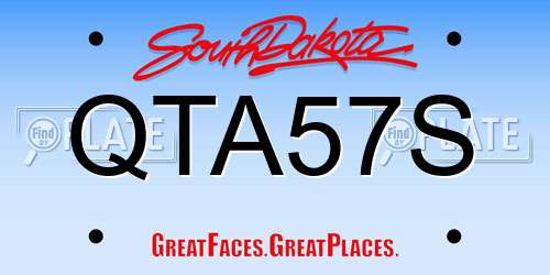 QTA57S South Dakota License Plate