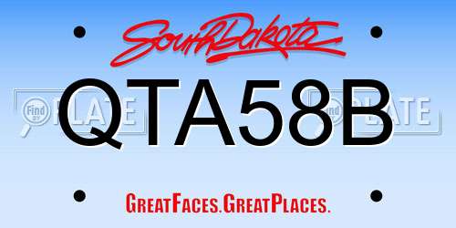 QTA58B South Dakota License Plate