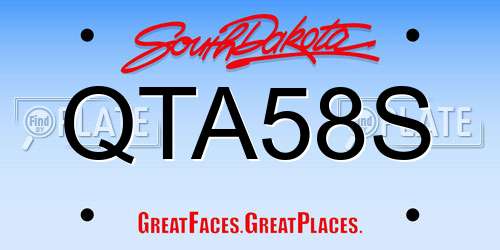 QTA58S South Dakota License Plate