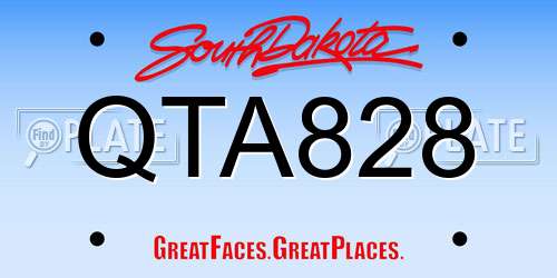 QTA828 South Dakota License Plate