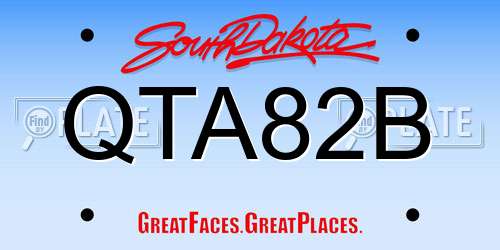 QTA82B South Dakota License Plate