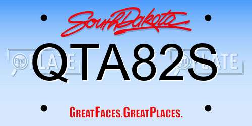 QTA82S South Dakota License Plate