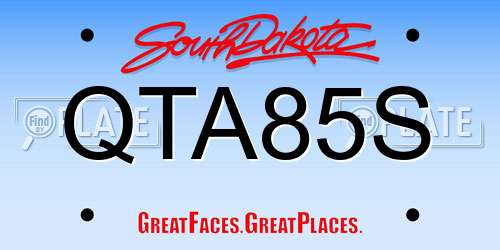 QTA85S South Dakota License Plate