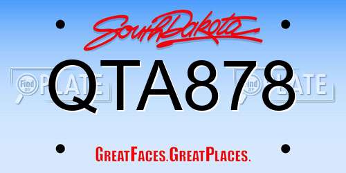 QTA878 South Dakota License Plate