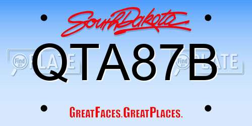 QTA87B South Dakota License Plate