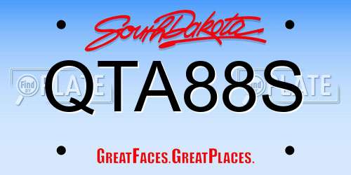 QTA88S South Dakota License Plate