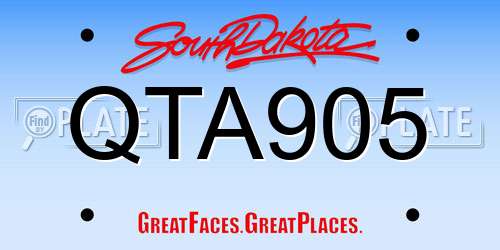 QTA905 South Dakota License Plate