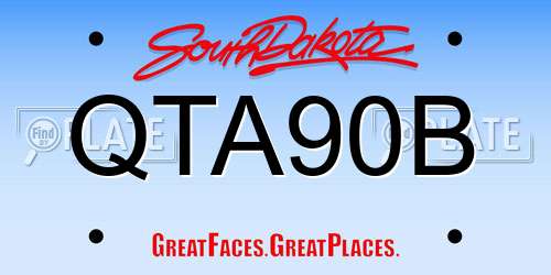 QTA90B South Dakota License Plate