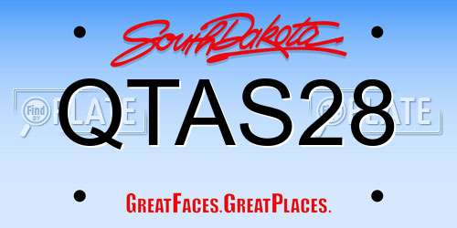QTAS28 South Dakota License Plate