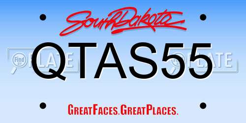QTAS55 South Dakota License Plate