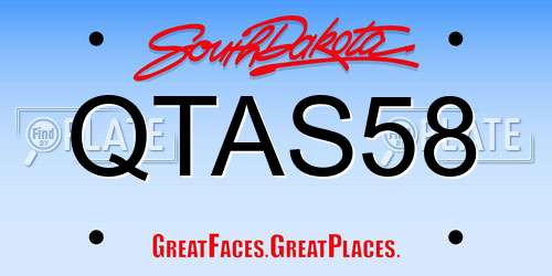 QTAS58 South Dakota License Plate